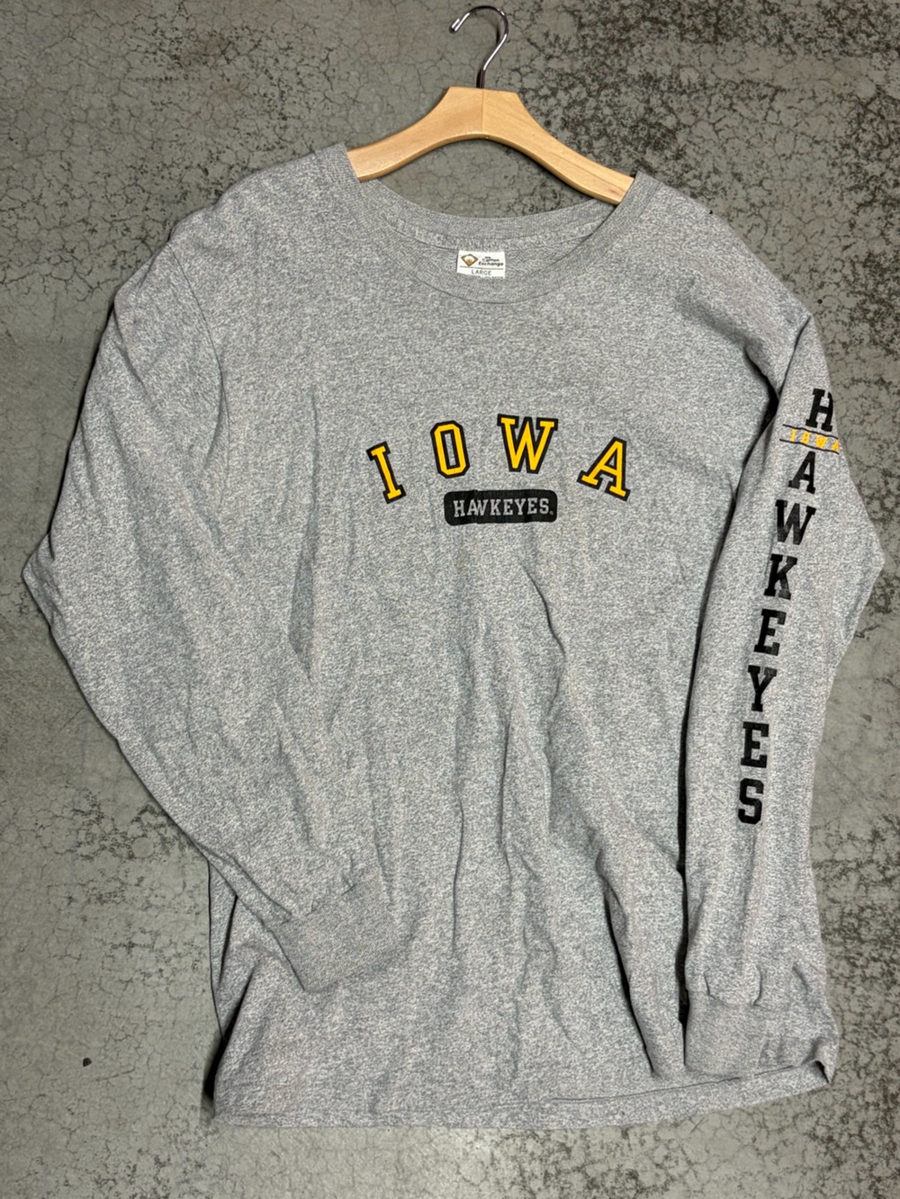 Vintage 90s Iowa Hawkeyes Long Sleeve Shirt Made in USA Size L